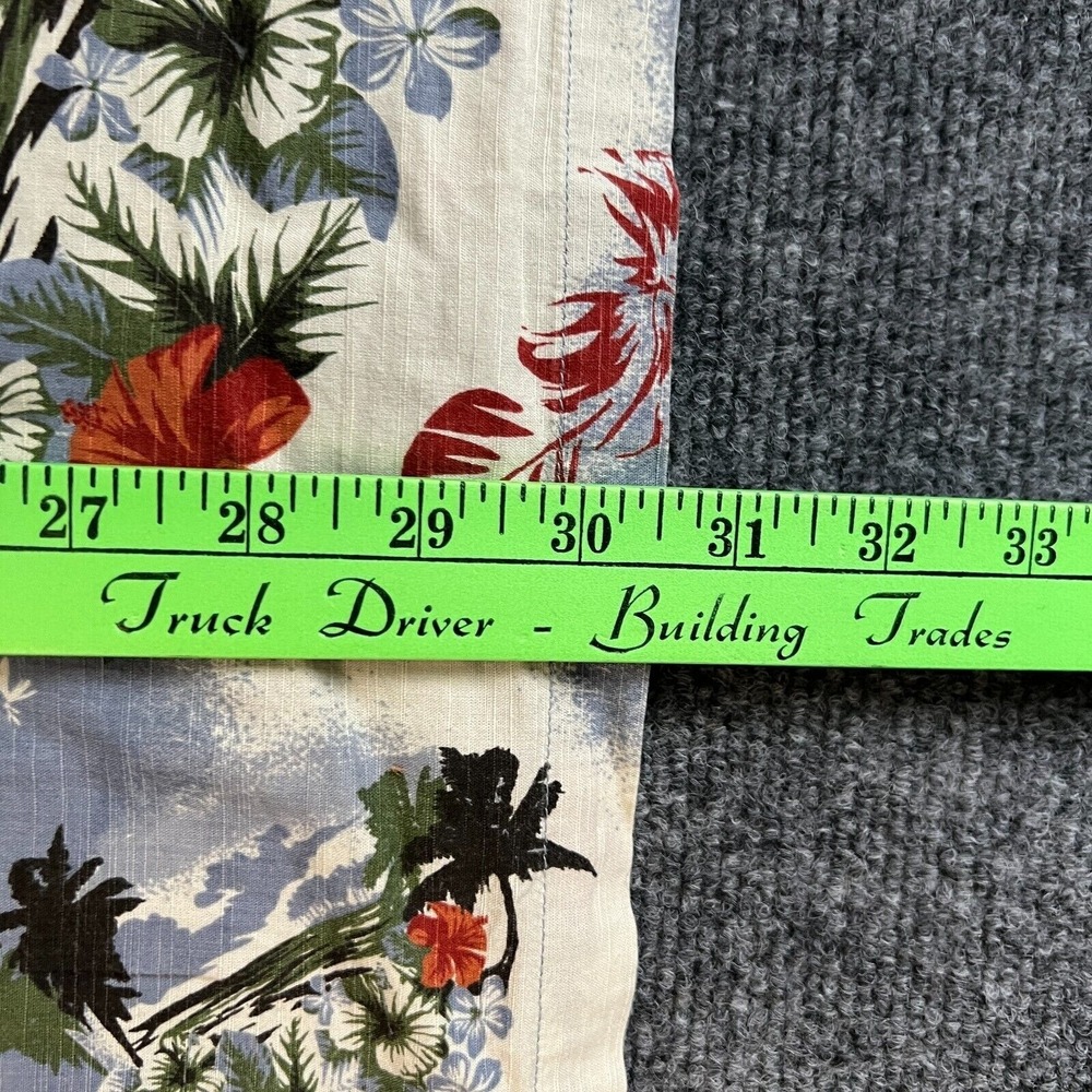 Vintage Columbia Shirt Mens Large All Over‎ Print Floral Hawaiian Style Blue 90s - Picture 8 of 8